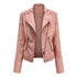 Women's Leather Jackets Women's Short Jackets Slim Thin Leather Jackets Ladies Motorcycle Suits - ROUTINE FASHION